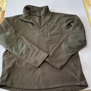 Olive Green Men's Pullover Fleece Sweatshirt